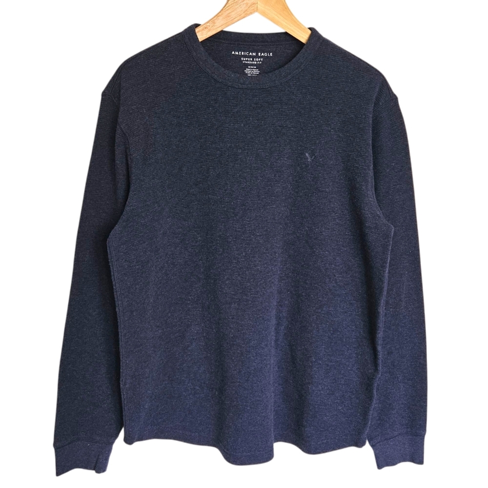 American Eagle Navy Blue Super Soft Thermal‎ Tee